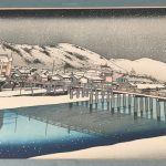 橋口五葉「京都三條大橋」木版画
